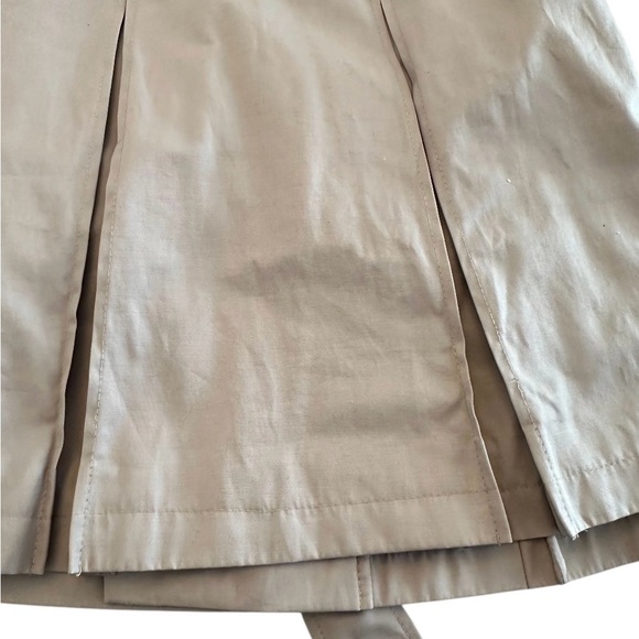 Via Spiga Tan Belted Double-Breasted Trench Coat Pleated Womens M - Picture 8 of 11